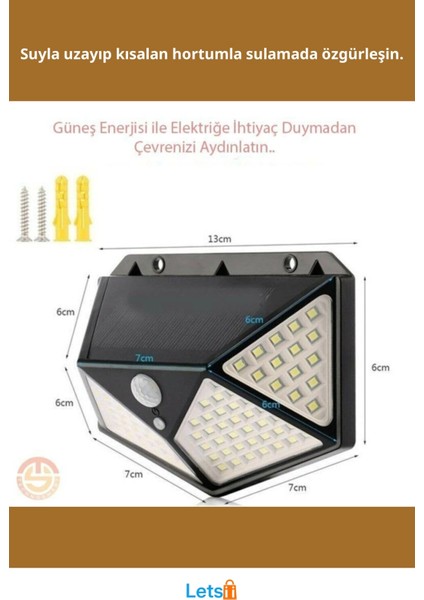 Güneş Enerjili 100 Ledli Bahçe Aydınlatma Lambası fiyatları