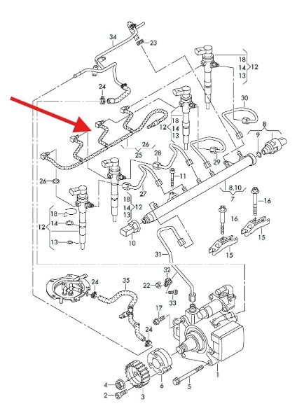 03L130235AG 03L130235AN 03L130235T Audı-Passat 1.6 Tdı Enjektör Geri Dönüş Hortumu fiyatları