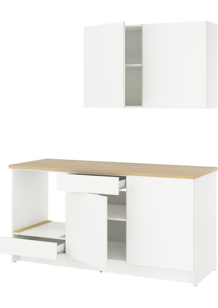 Mutfak dolabı kombinasyonu, beyaz, 180x61x220 cm, Batarya dahil değildir.