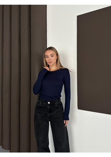 Kadın Uzun Kollu Bisiklet Yaka Penye Body modelleri