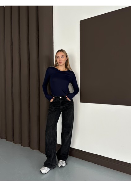 Kadın Uzun Kollu Bisiklet Yaka Penye Body indirimleri