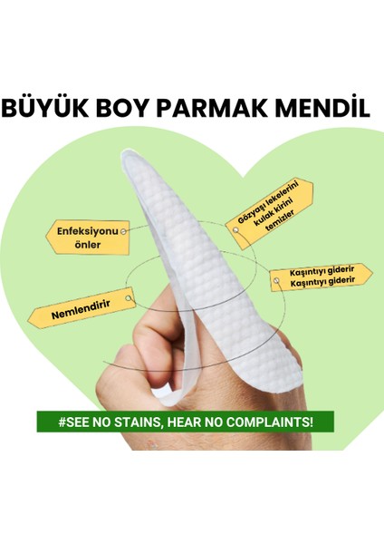 Göz Kulak Büyük Boy Parmak Mendil 60 Adet | Kir Temizleyici | Kedi Köpek | Nano Gümüş Içermez fiyatları