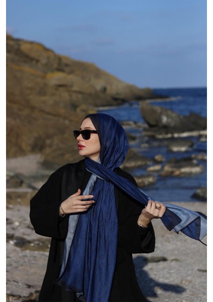Sümeyra Yılmaz'ın Tercihi Nilla Pamuklu Şal Mistral Lacivert
