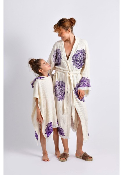 Naturel Mandala Kimono &çocuk Panço Set