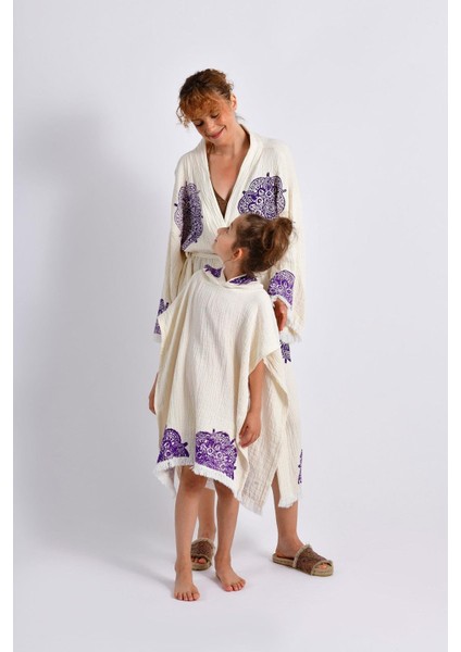 Naturel Mandala Kimono &çocuk Panço Set modelleri