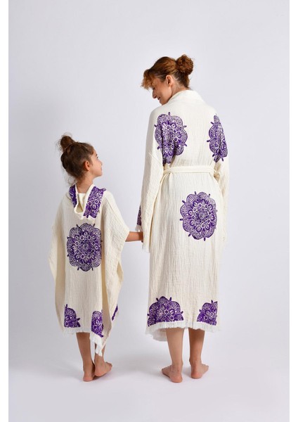 Naturel Mandala Kimono &çocuk Panço Set fırsatları