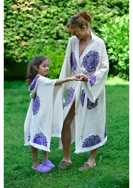 Naturel Mandala Kimono &çocuk Panço Set indirimleri