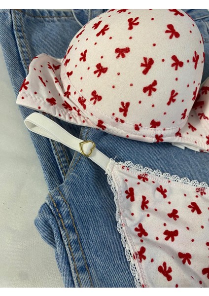 Kadın Kurdele Detaylı Ipli Balenli Destekli Dolgulu Push Up Sütyen Takımı Iç Çamaşırı Takımı modelleri