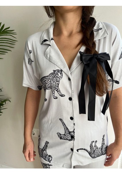 Pijamigas Pegasus Leopar Kadın Pijama Takımı