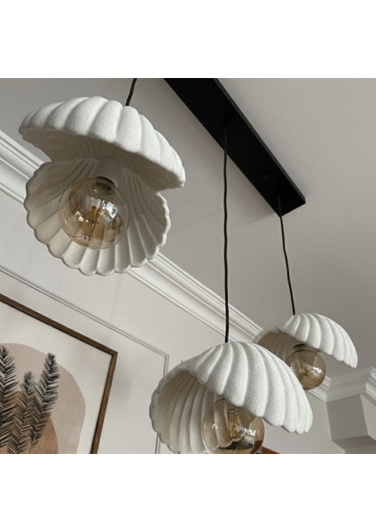 Inci Beton Görünümlü Iskandinav Bohem 3’lü Sarkıt Avize - Yemek Masası Salon Avize + Ampul Dahil modelleri