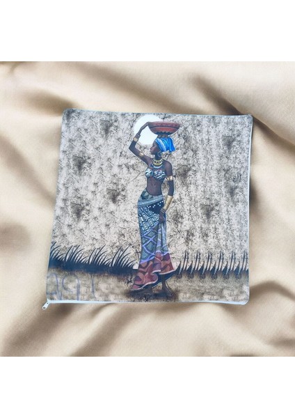 Afrika Temalı Tek Tarafı Dijital Baskı Pamuklu Bohem Tasarım Kırlent Kılıfı fiyatları