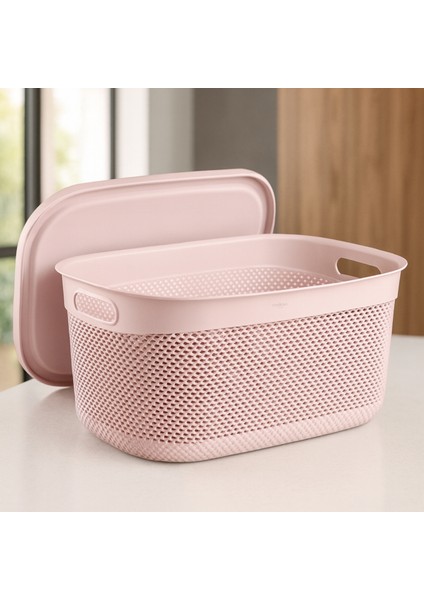 Kapaklı Çok Amaçlı 9 Litre Saklama Sepeti – Kapaklı Sepet, Dayanıklı, Modern Tasarım 33X24,2X16,5 cm