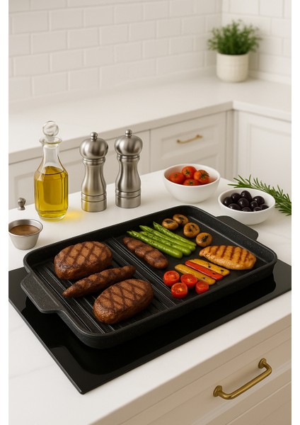 Ocak Üstü Izgara Tava ( 290*495*30 mm )