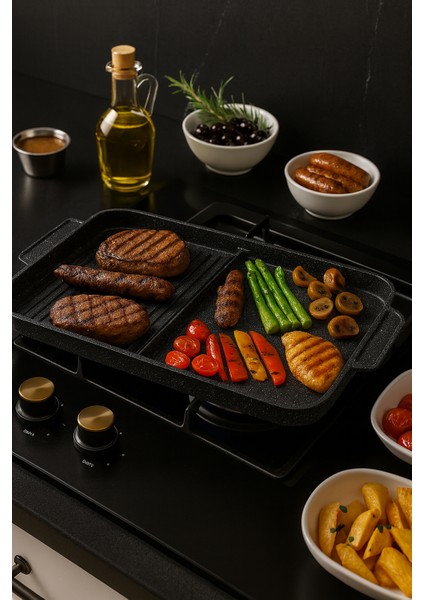 Ocak Üstü Izgara Tava ( 290*495*30 mm ) modelleri