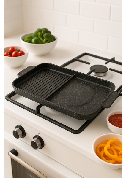 Ocak Üstü Izgara Tava ( 290*495*30 mm ) fırsatları