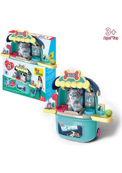 Evcil Hayvan Oyun Seti Tekerlekli Çekçekli Sırt Çantası