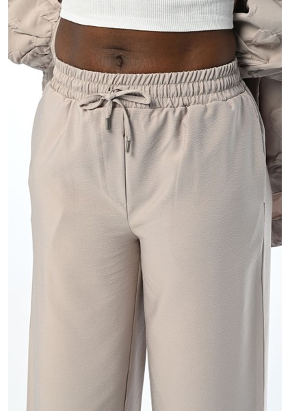 Kadın Rahat Kalıp Bol Paça Beli Lastikli Pantolon modelleri
