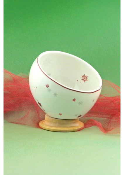 Christmas Carol Bambu Ayaklı Porselen Kase