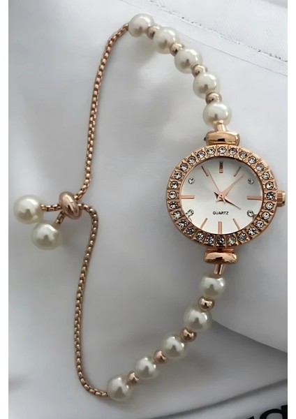 İnci Taşlı Rose Klasik Kadın Kol Saati fırsatları