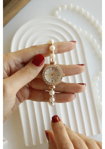 İnci Taşlı Rose Klasik Kadın Kol Saati indirimleri