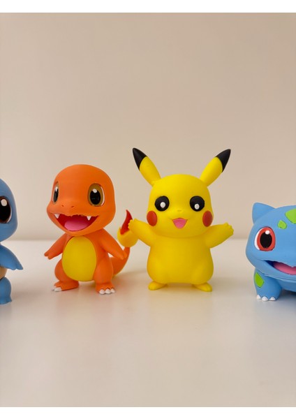 Pokemon Efsane 4lü - Pikachu+Squirtle+Bulbasaur+Charmander Figür Oyuncak