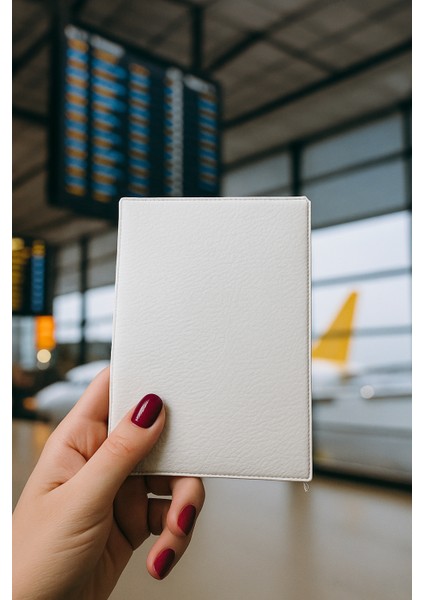 Isme Özel Deri Pasaport Kılıfı Pasaport Taşıma Cüzdanı - Sedef Premium Deri