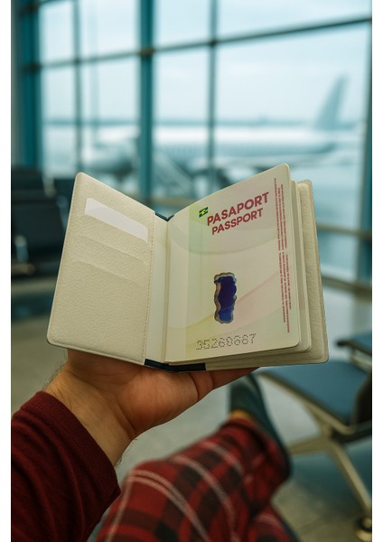 Isme Özel Deri Pasaport Kılıfı Pasaport Taşıma Cüzdanı - Sedef Premium Deri modelleri