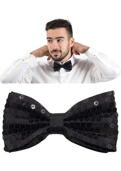 Siyah Payetli Pullu Papyon fiyatları