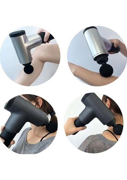 Darbeli Titreşimli Tabanca Masaj Aleti Kas Rahatlatıcı 4 Başlıklı Şarjlı Göbek Eritme Cihazı Zayıflama ve Selülit Giderme modelleri