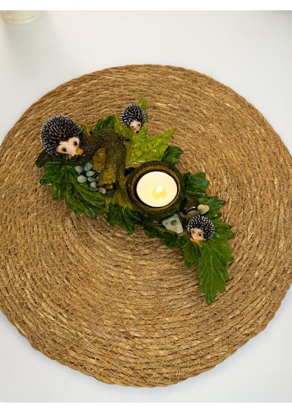 Kirpili Yaprak Mumluk – Doğal Taşlı Tealight Şamdan – Sevimli Hayvan Figürlü dekoratif obje fiyatları