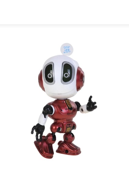 Metal Ses Kaydı Yapabilen Etkileşimli Işıklı USB Şarjlı Aktivite Eğitici Oyuncak Robot