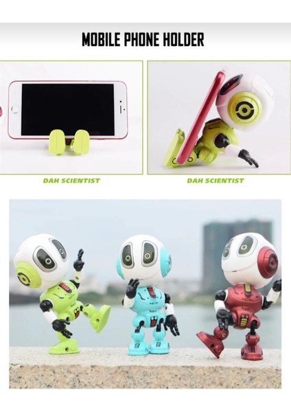 Metal Ses Kaydı Yapabilen Etkileşimli Işıklı USB Şarjlı Aktivite Eğitici Oyuncak Robot modelleri