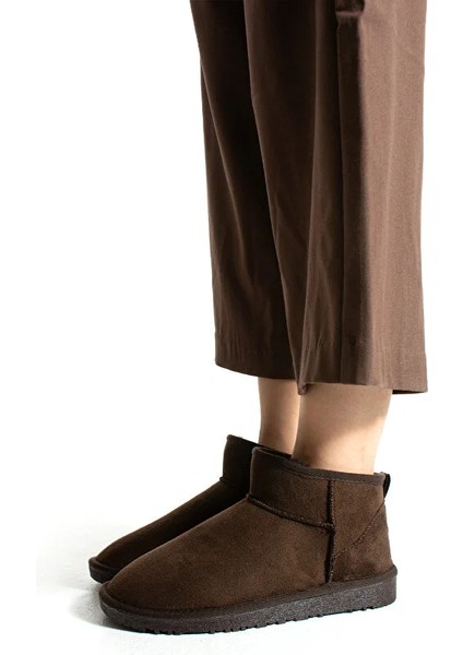 Moscow Mini Taba Süet Yarım Bot Içi Tüylü Düz Taban Kadın Ayakkabı fiyatları