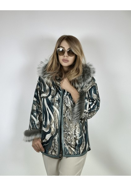 Çift Taraflı Giyilebilir Kadın Deri Mont Sila Model