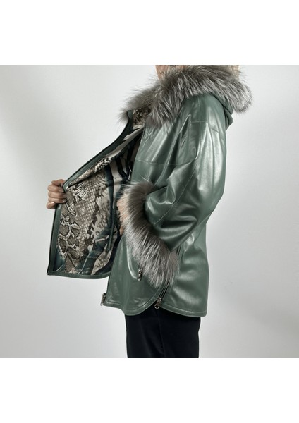 Çift Taraflı Giyilebilir Kadın Deri Mont Sila Model fiyatları