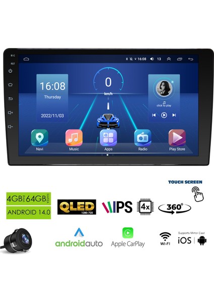 MD-212 Tablet Multimedya Android 9 Inç Universal 4+64GB 4 Çekirdek