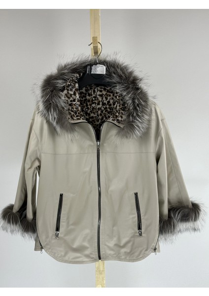 Çift Taraflı Giyilebilir Kadın Deri Mont Sila Model modelleri