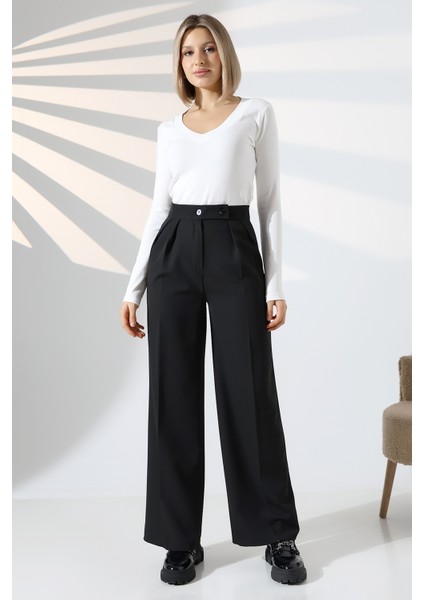 Kadın Palazzo Pantolon Düğmeli