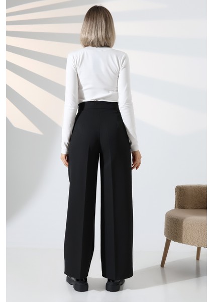 Kadın Palazzo Pantolon Düğmeli