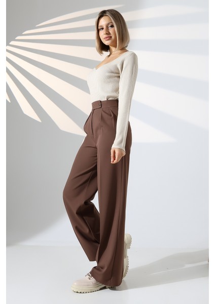 Kadın Palazzo Pantolon Düğmeli