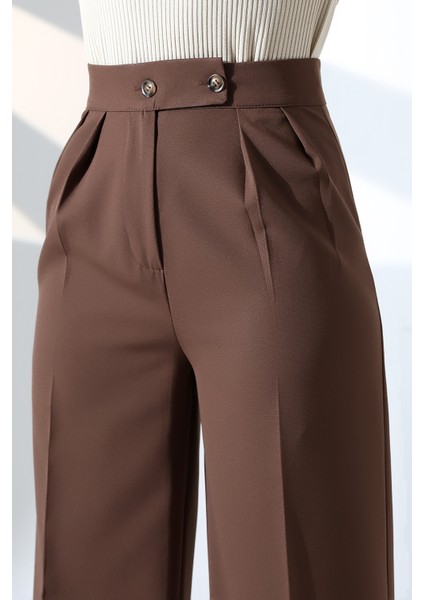 Kadın Palazzo Pantolon Düğmeli