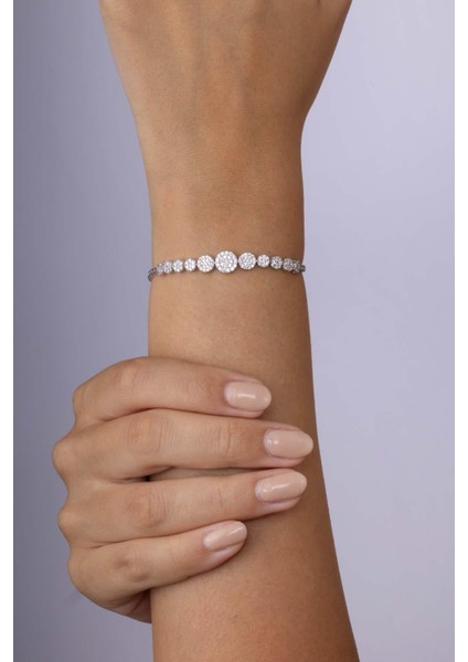 Hürrem Sultan Modeli Zümrüt Taşllı Damla Motifli 925 Ayar Gümüş Bileklik modelleri