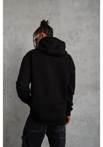 Erkek Düz Kapüşonlu Sweat - Siyah indirimleri