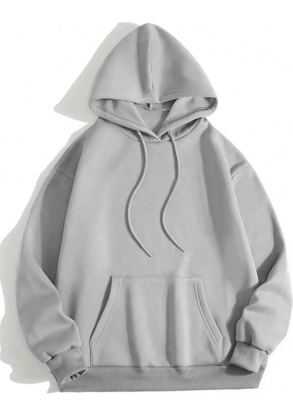 Erkek Düz Kapüşonlu Sweat - Boyalı Gri fiyatları