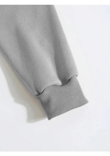 Erkek Düz Kapüşonlu Sweat - Boyalı Gri fırsatları