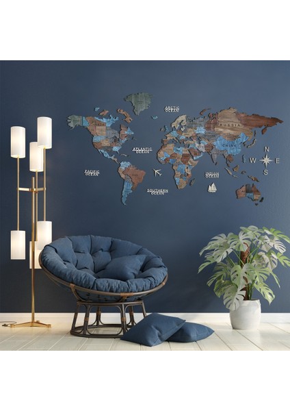 Shade Ahşap Dünya Haritası
