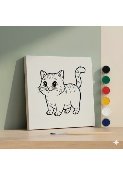 Çocuklar Için Eğitici ve Eğlenceli Sanat Etkinliği Sevimli Kedi Boyama Seti fiyatları
