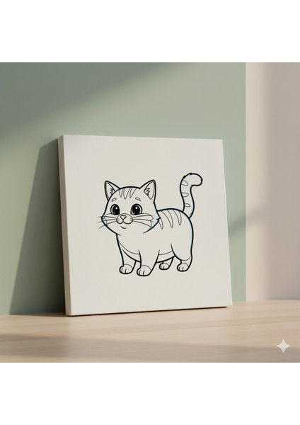 Çocuklar Için Eğitici ve Eğlenceli Sanat Etkinliği Sevimli Kedi Boyama Seti modelleri