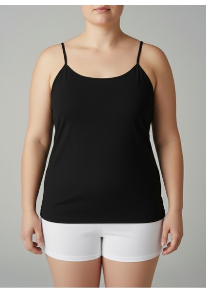 Kadın Ribana Mat Biyeli Ip Askılı Pamuklu Atlet 6'lı Paket Normal ve Battal Büyük Beden - Berrak modelleri