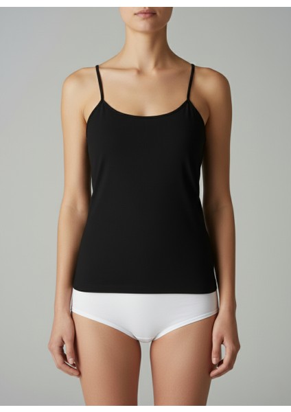 Kadın Ribana Mat Biyeli Ip Askılı Pamuklu Atlet 6'lı Paket Normal ve Battal Büyük Beden - Berrak indirimleri